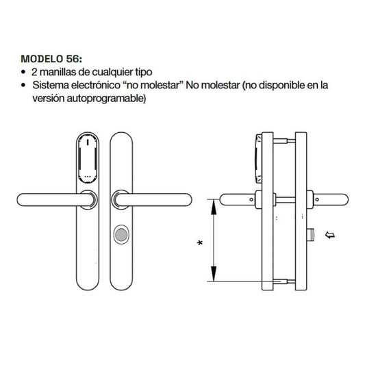 Salto XS4 Original+ handle set EM456 with internal electronic privacy button