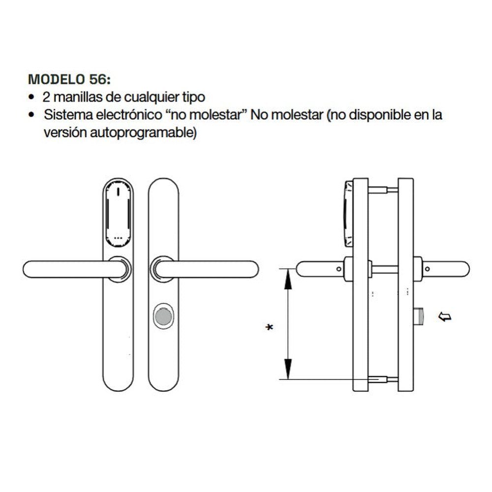 Salto XS4 Original+ handle set EM456 with internal electronic privacy button