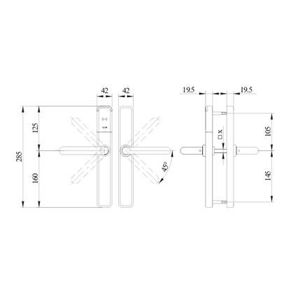 Salto XS4 One handle set EM750 IP55 (non PAS24)