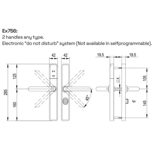 Salto XS4 One handle set EM751 with internal thumbturn