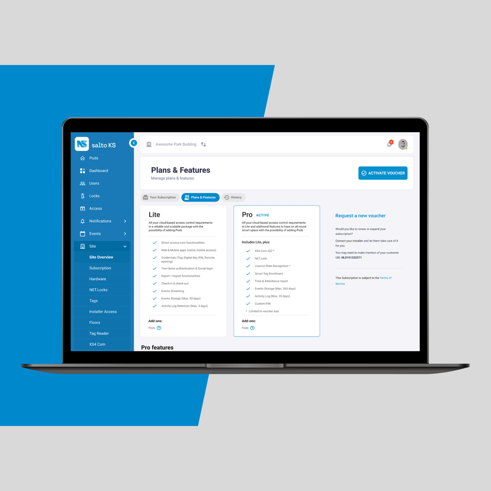 SALTO KS Annual Subscription Lite - VOUCHKS-L (up to 150 users)