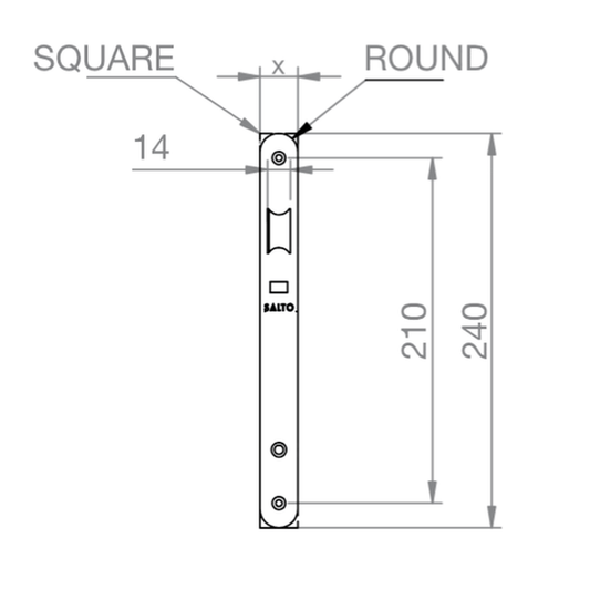 Salto LE8P02 nightlatch, square forend, 60mm backset