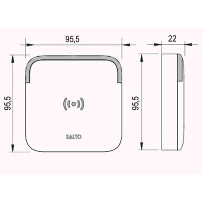 Salto proximity wall reader, BLE Mifare DESfire, square base
